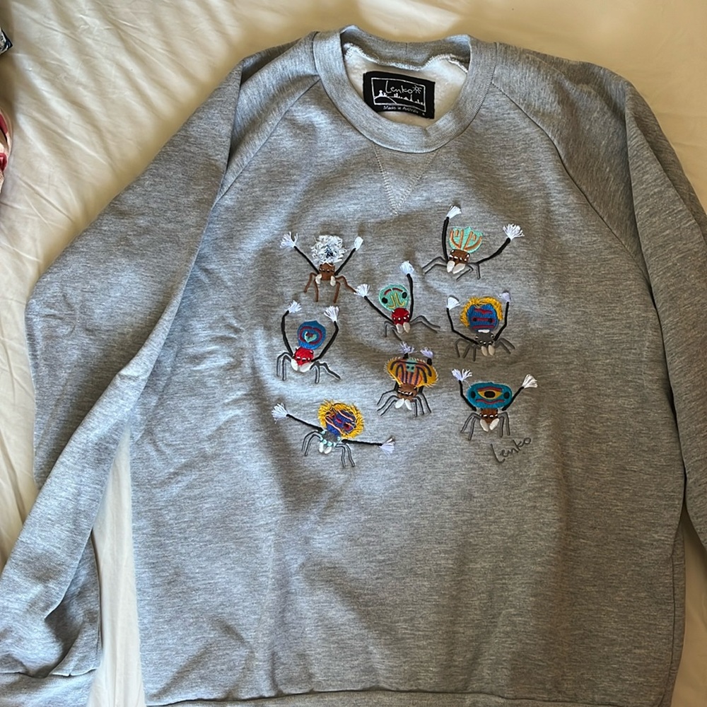 Lenko Peacock Spider Sweater — brand new, no tags, size M